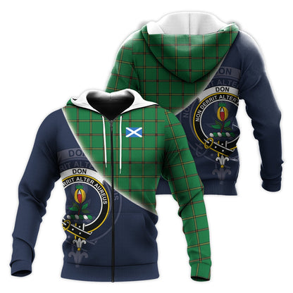 Printivon Don Tartan Scottish Crest Hoodie