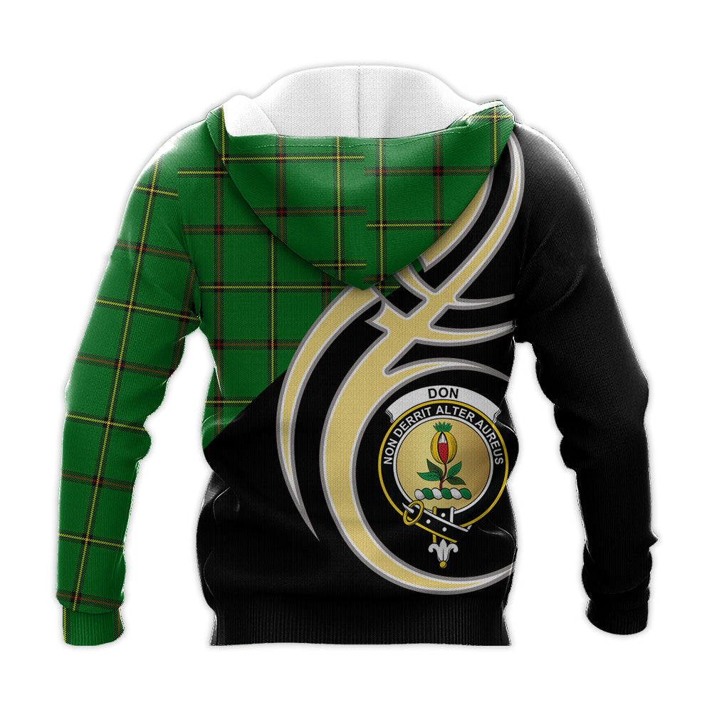 Printivon Don Clan Believe In Me Crest Tartan Knitted Hoodie Custom Your Text