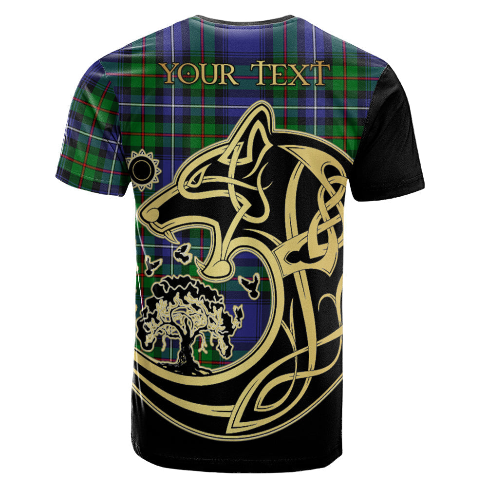 Printivon Donnachaidh Crest Celtic Wolf Tartan T Shirt Custom Your Text