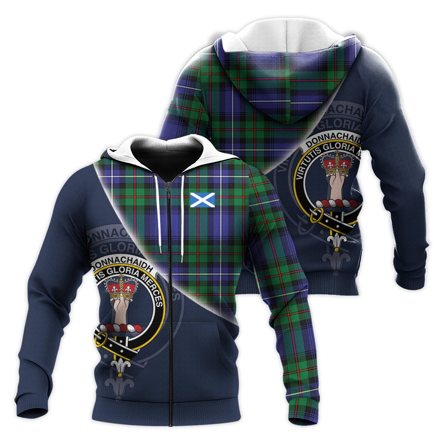 Printivon Donnachaidh Tartan Scottish Crest Hoodie