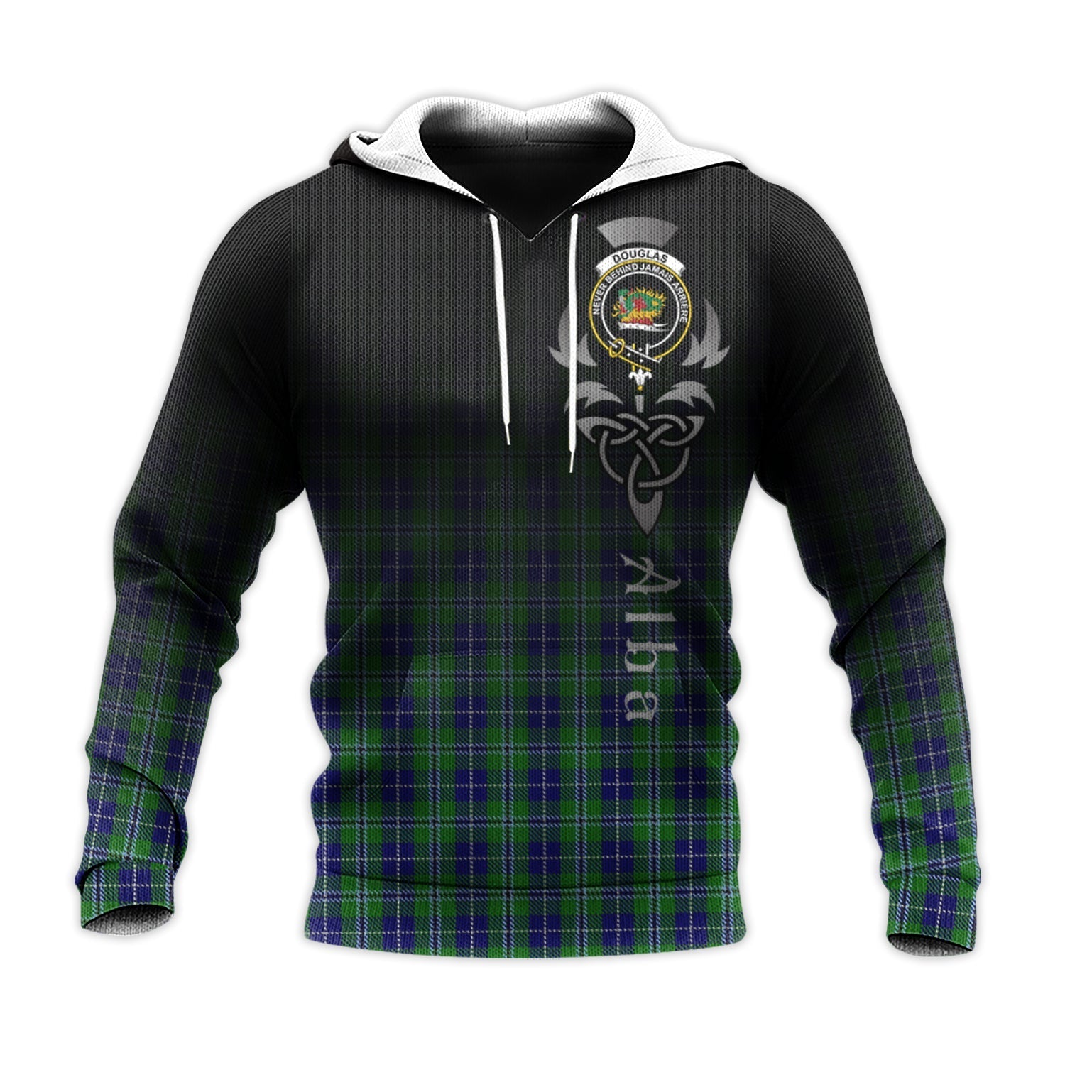 Printivon Douglas Tartan Crest Alba Celtic Hoodie