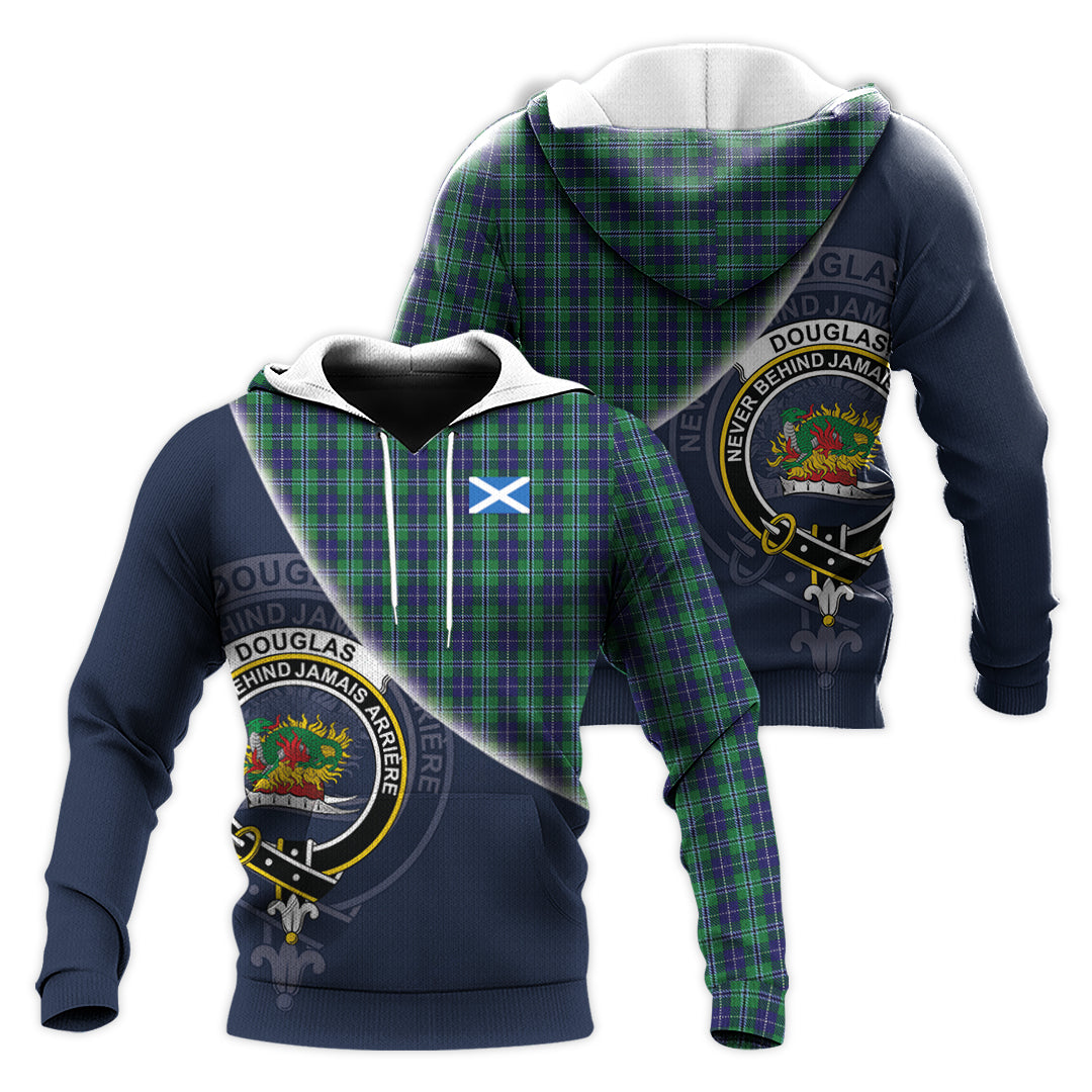 Printivon Douglas Tartan Scottish Crest Hoodie