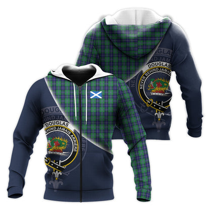 Printivon Douglas Tartan Scottish Crest Hoodie