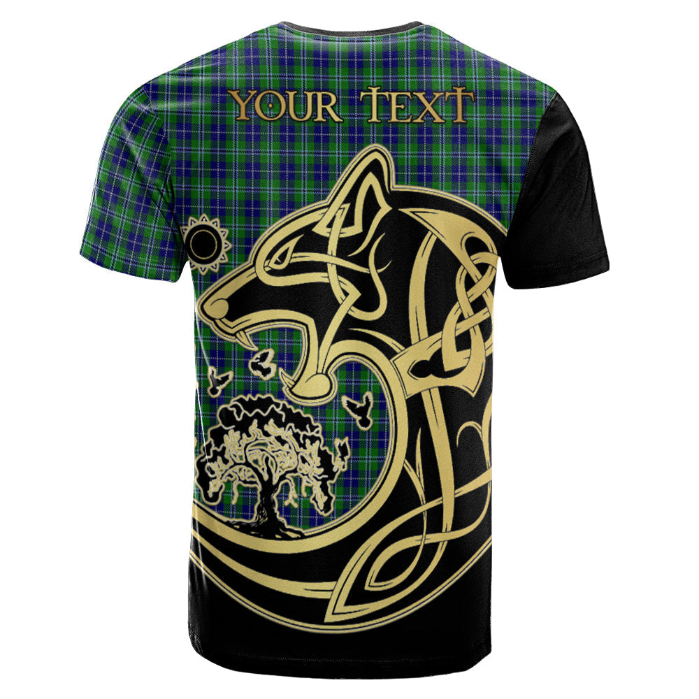 Printivon Douglas Crest Celtic Wolf Tartan T Shirt Custom Your Text