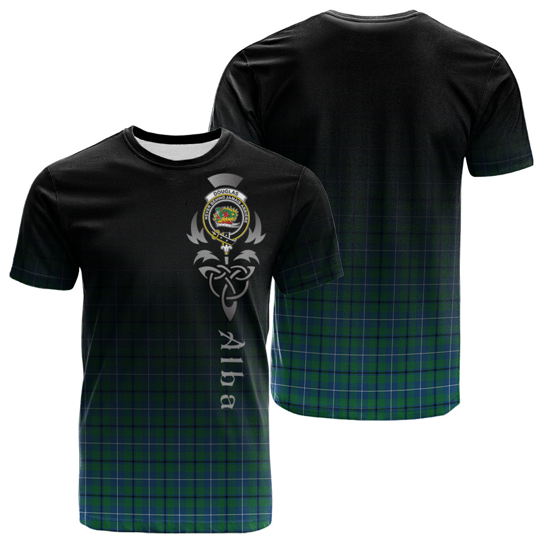 Printivon Douglas Ancient Tartan Crest Alba Celtic T Shirt