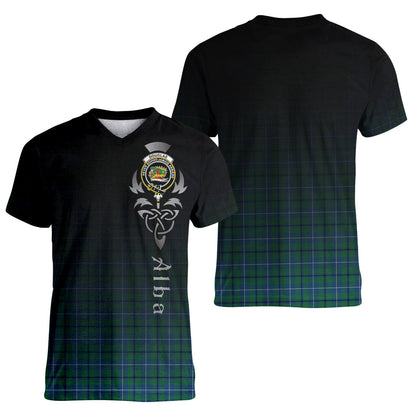 Printivon Douglas Ancient Tartan Crest Alba Celtic T Shirt