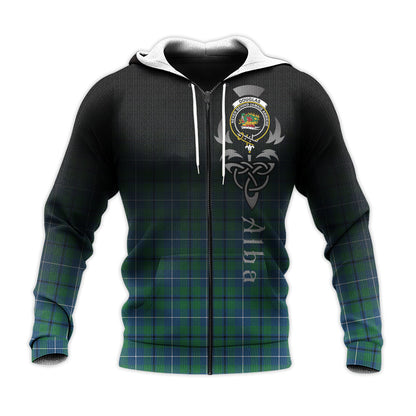 Printivon Douglas Ancient Tartan Crest Alba Celtic Hoodie