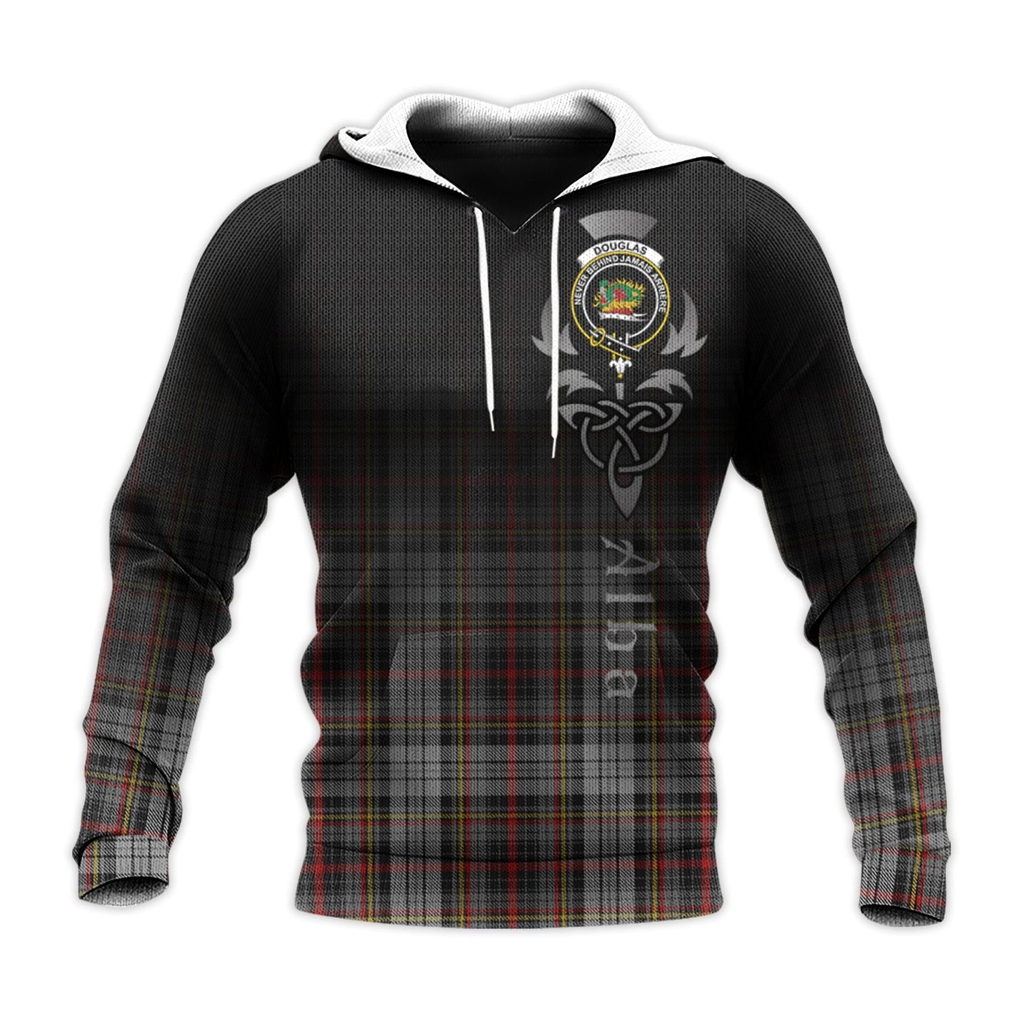 Printivon Douglas Ancient Dress Tartan Crest Alba Celtic Hoodie