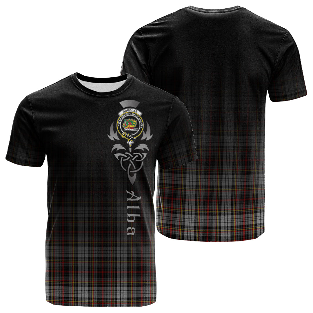 Printivon Douglas Ancient Dress Tartan Crest Alba Celtic T Shirt