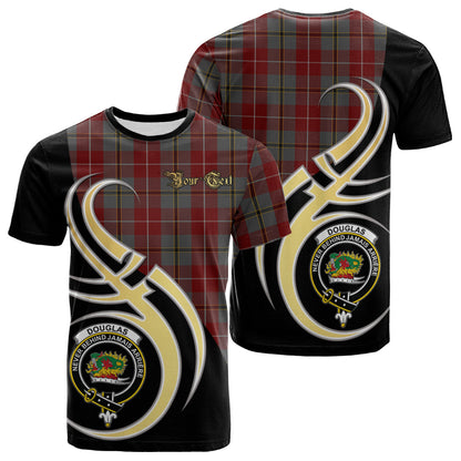 Printivon Douglas Ancient Red Tartan Crest Believe In Me T Shirt