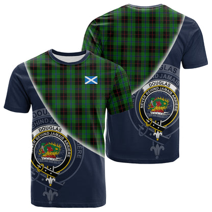 Printivon Douglas Black Tartan Scottish Crest T Shirt