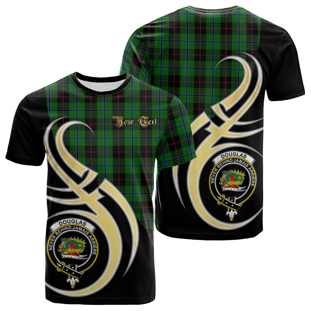 Printivon Douglas Black Tartan Crest Believe In Me T Shirt