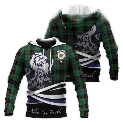 Printivon Douglas Black Tartan Scottish Lion Hoodie