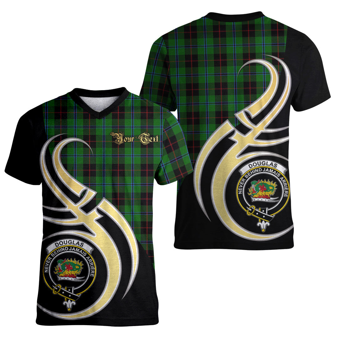 Printivon Douglas Black Tartan Crest Believe In Me T Shirt
