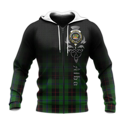 Printivon Douglas Black Tartan Crest Alba Celtic Hoodie
