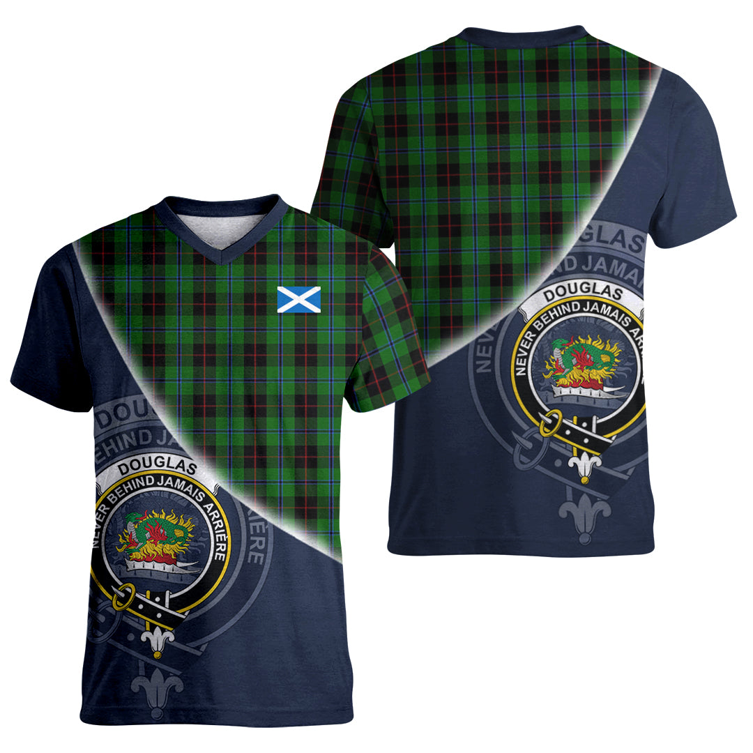Printivon Douglas Black Tartan Scottish Crest T Shirt