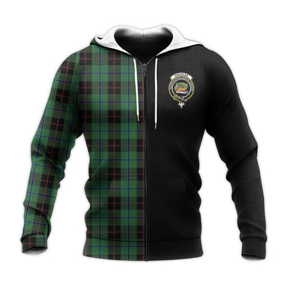 Printivon Douglas Black Tartan Personalize Half Hoodie