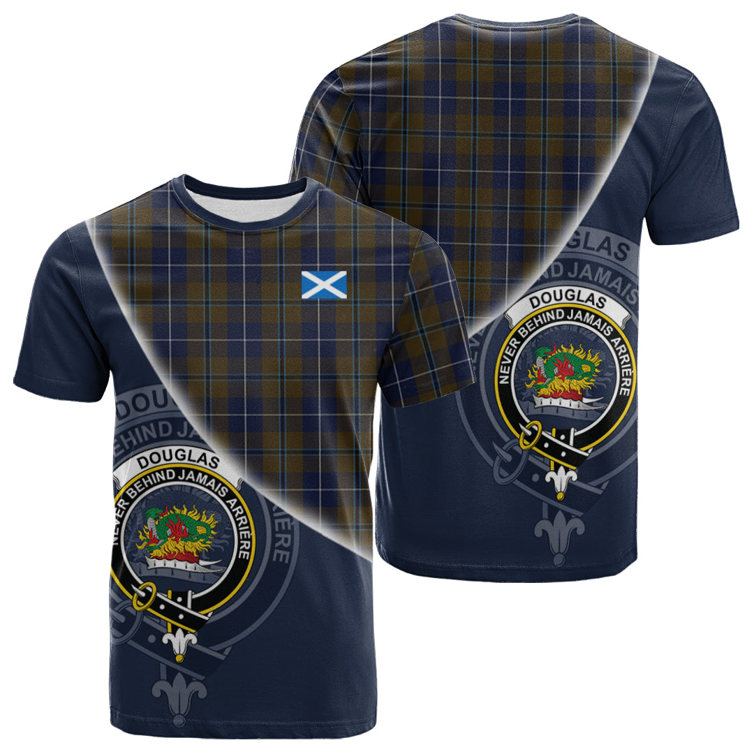 Printivon Douglas Brown Tartan Scottish Crest T Shirt