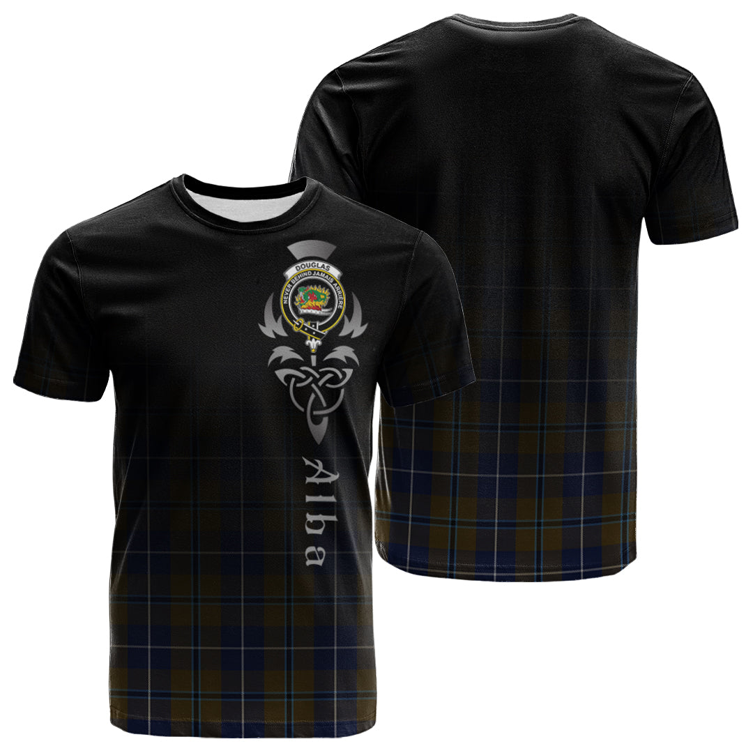 Printivon Douglas Brown Tartan Crest Alba Celtic T Shirt