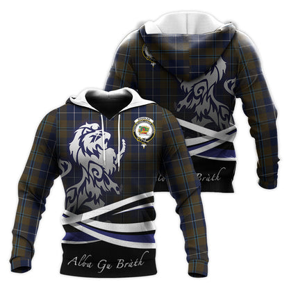 Printivon Douglas Brown Tartan Scottish Lion Hoodie