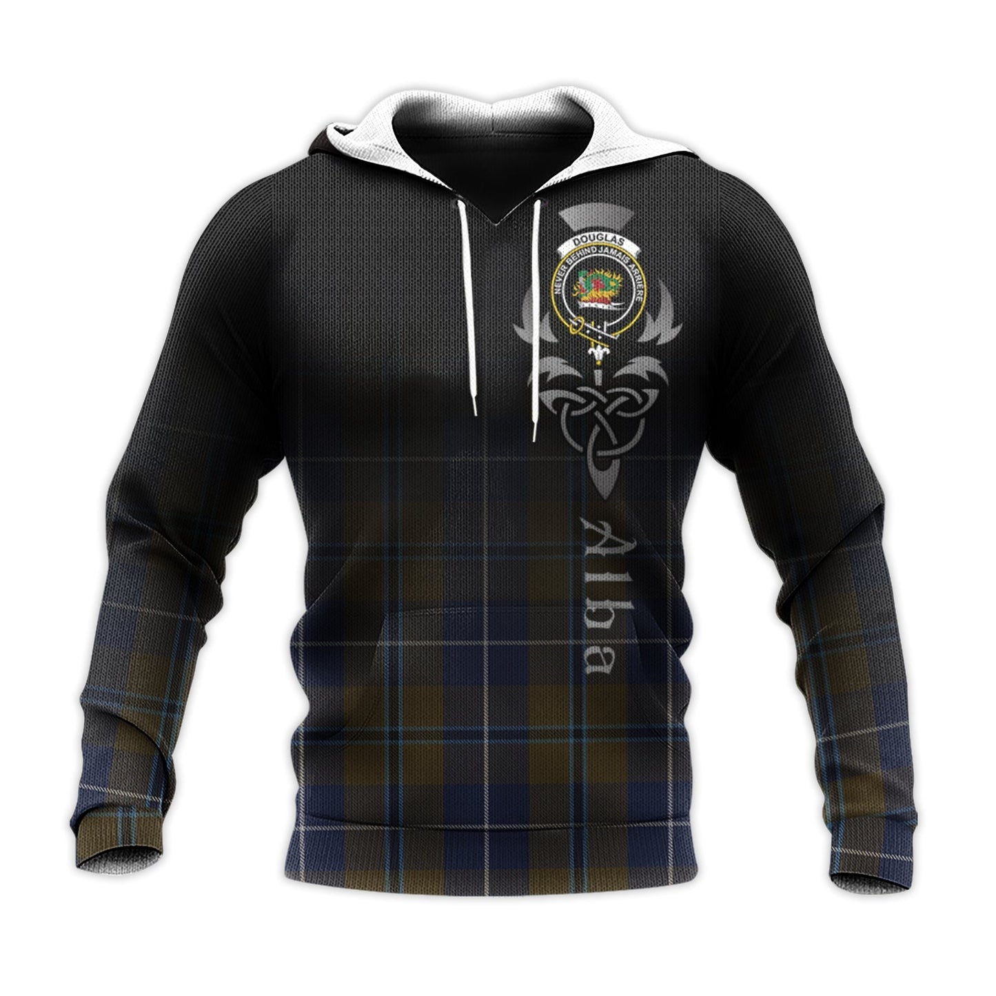 Printivon Douglas Brown Tartan Crest Alba Celtic Hoodie