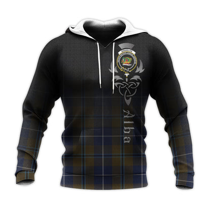 Printivon Douglas Brown Tartan Crest Alba Celtic Hoodie