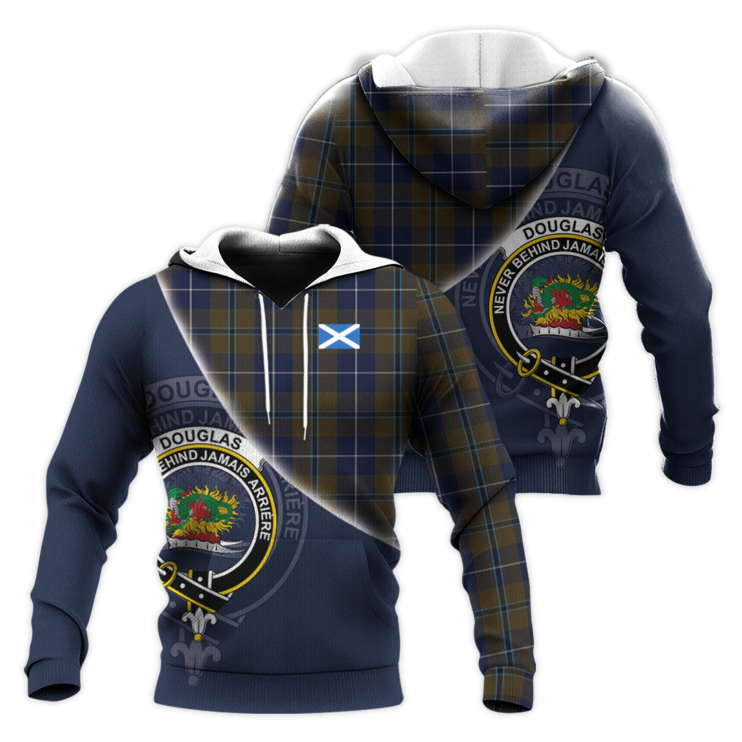 Printivon Douglas Brown Tartan Scottish Crest Hoodie