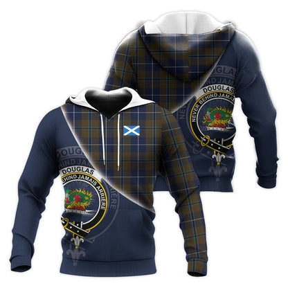 Printivon Douglas Brown Tartan Scottish Crest Hoodie