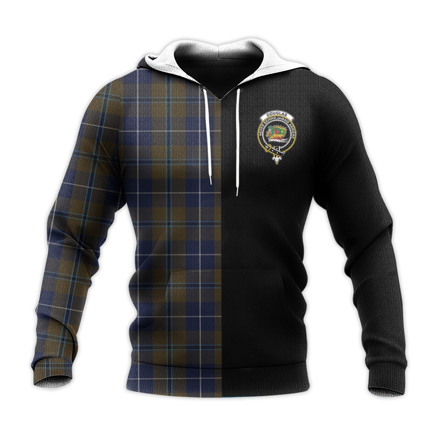 Printivon Douglas Brown Tartan Personalize Half Hoodie
