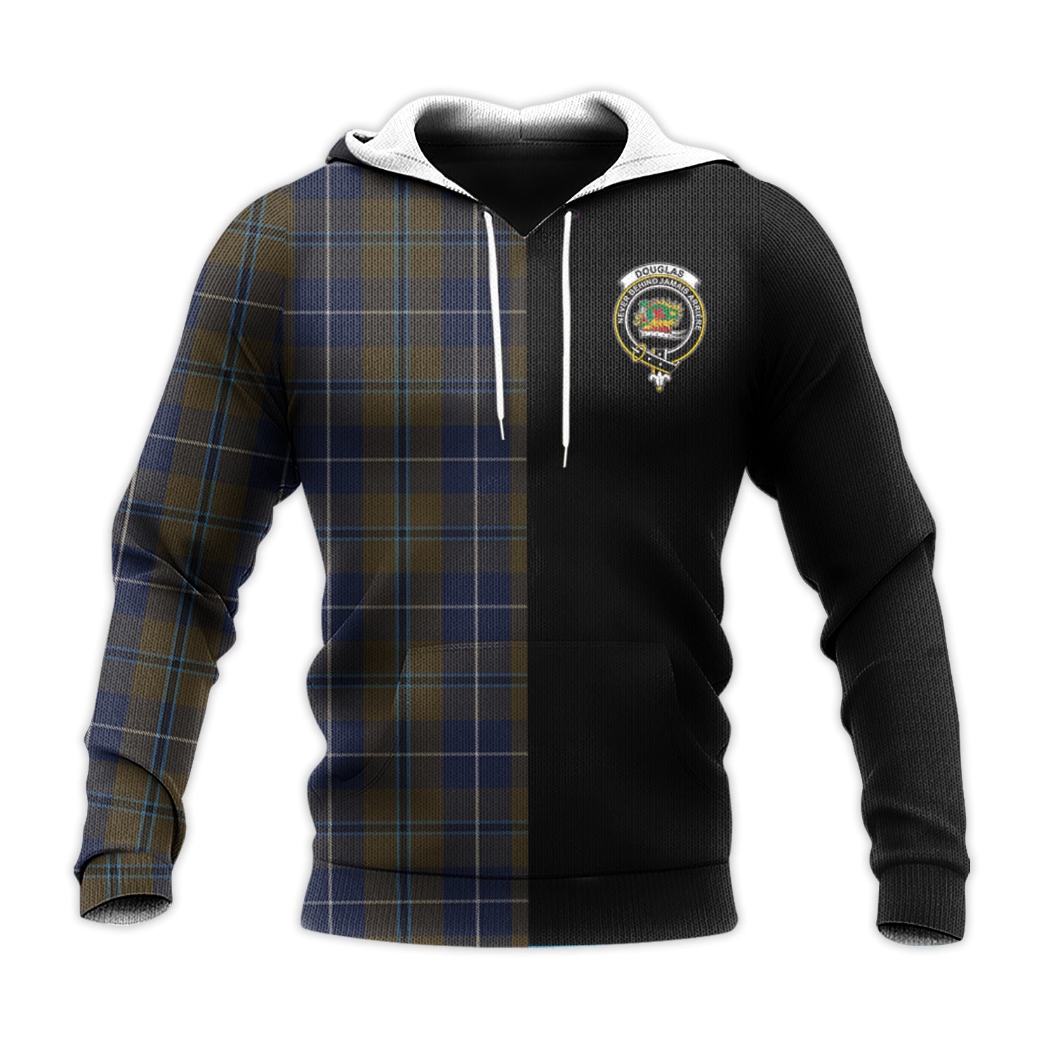 Printivon Douglas Brown Tartan Personalize Half Hoodie