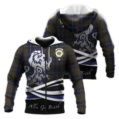 Printivon Douglas Brown Tartan Scottish Lion Hoodie