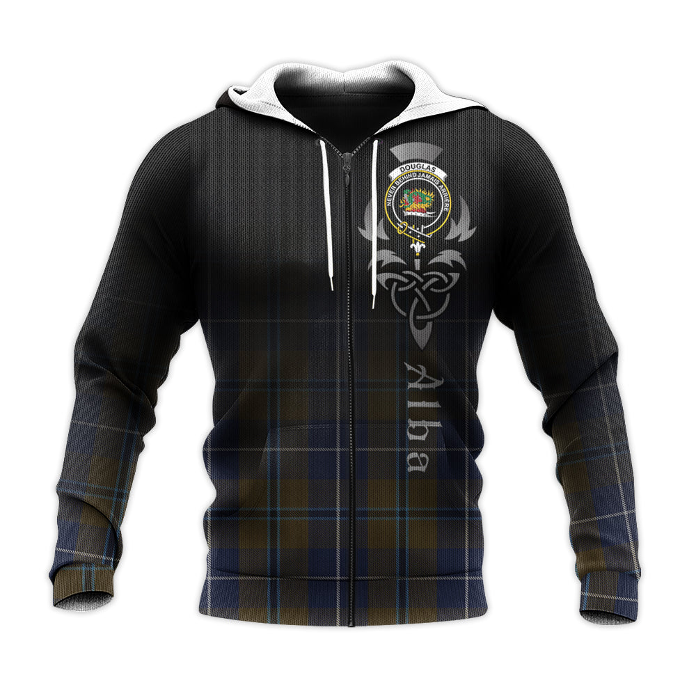 Printivon Douglas Brown Tartan Crest Alba Celtic Hoodie