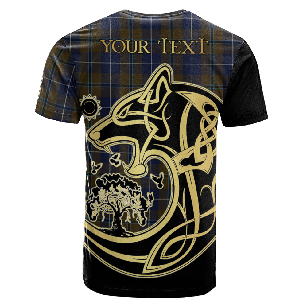 Printivon Douglas Brown Crest Celtic Wolf Tartan T Shirt Custom Your Text