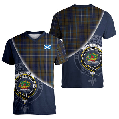 Printivon Douglas Brown Tartan Scottish Crest T Shirt
