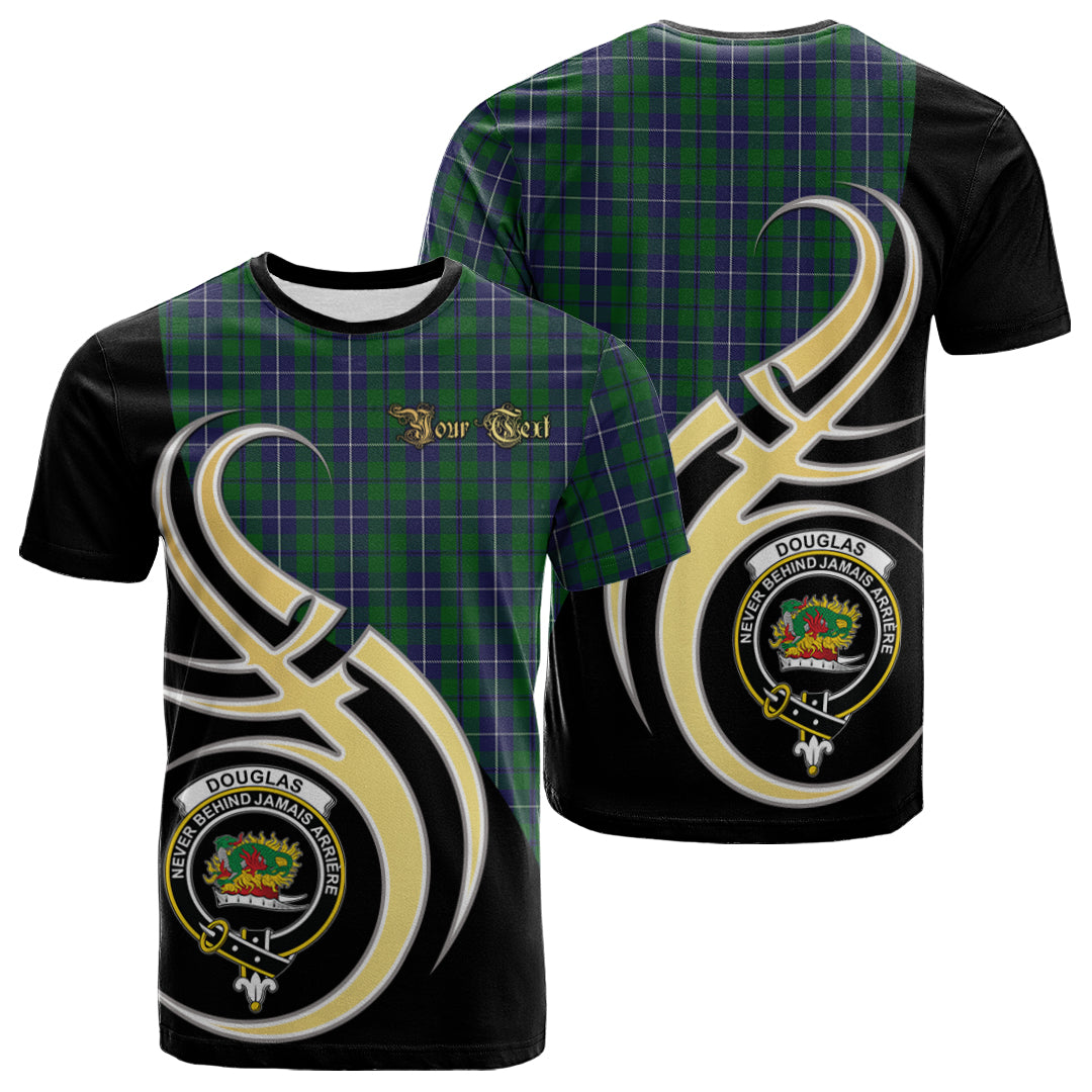 Printivon Douglas Green Tartan Crest Believe In Me T Shirt