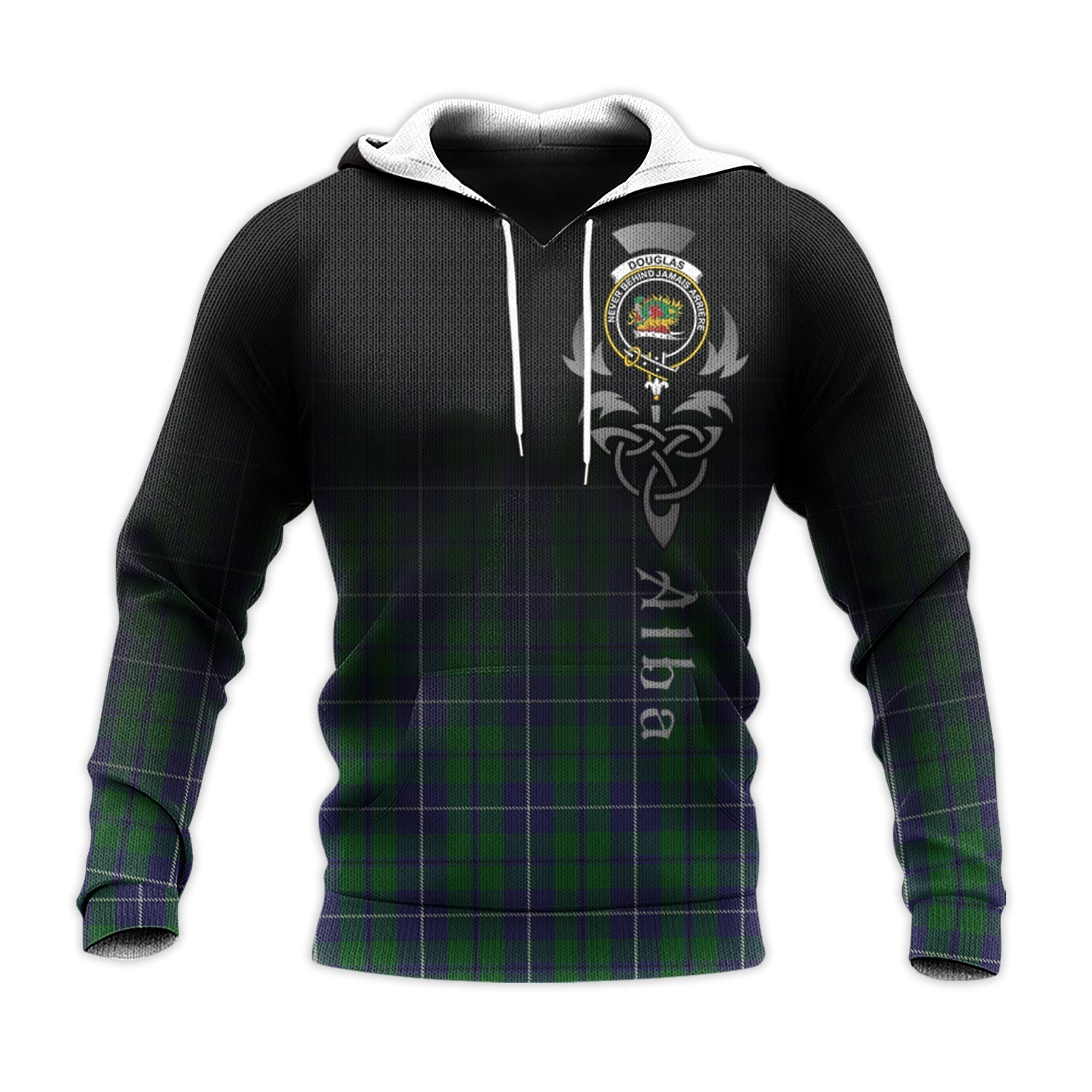 Printivon Douglas Green Tartan Crest Alba Celtic Hoodie