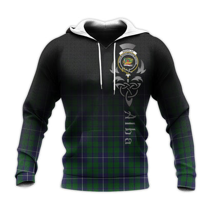 Printivon Douglas Green Tartan Crest Alba Celtic Hoodie