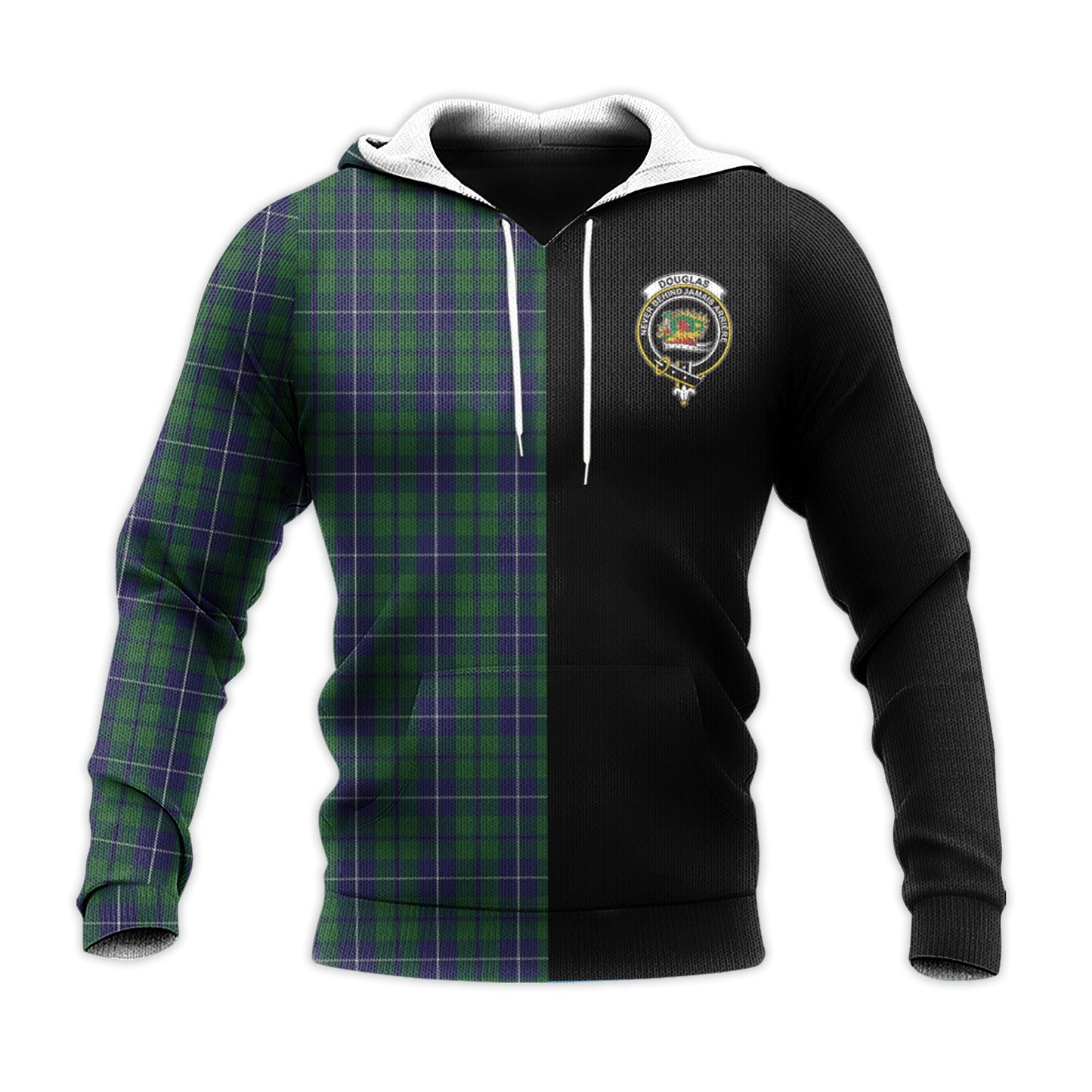 Printivon Douglas Green Tartan Personalize Half Hoodie