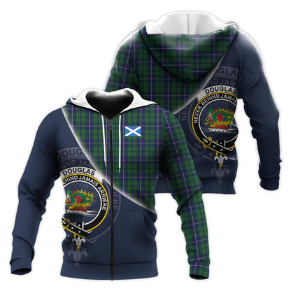 Printivon Douglas Green Tartan Scottish Crest Hoodie