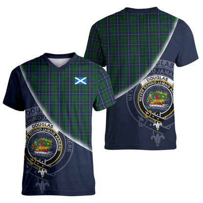 Printivon Douglas Green Tartan Scottish Crest T Shirt