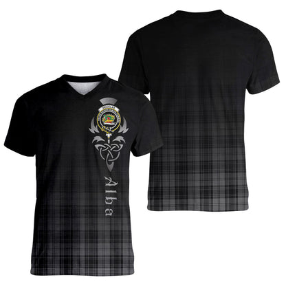 Printivon Douglas Grey Tartan Crest Alba Celtic T Shirt