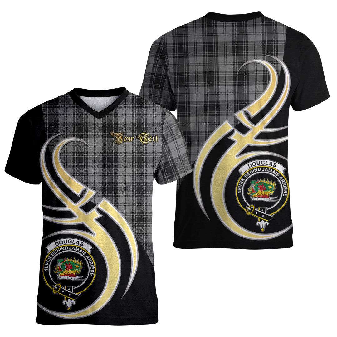 Printivon Douglas Grey Tartan Crest Believe In Me T Shirt