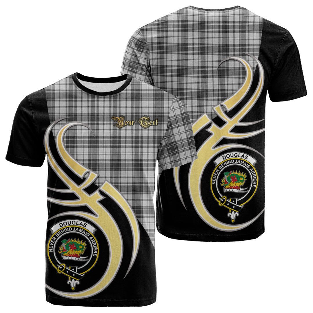 Printivon Douglas Grey Modern Tartan Crest Believe In Me T Shirt