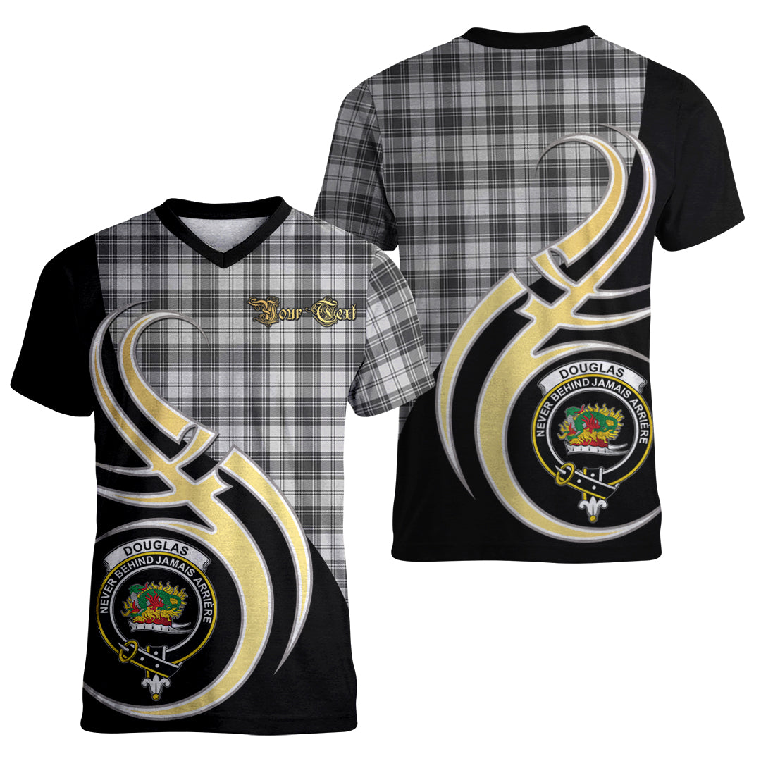 Printivon Douglas Grey Modern Tartan Crest Believe In Me T Shirt