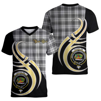 Printivon Douglas Grey Modern Tartan Crest Believe In Me T Shirt