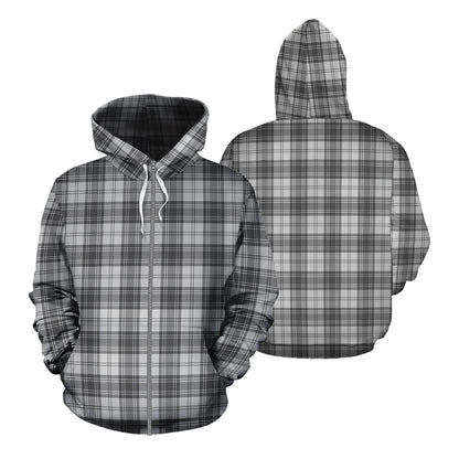 Printivon Douglas Grey Modern Tartan Hoodie