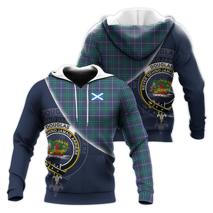 Printivon Douglas Modern Tartan Scottish Crest Hoodie