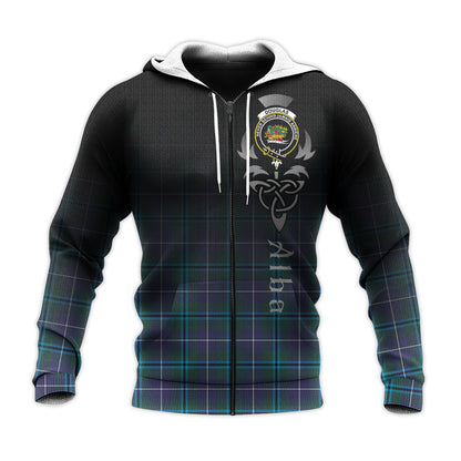 Printivon Douglas Modern Tartan Crest Alba Celtic Hoodie