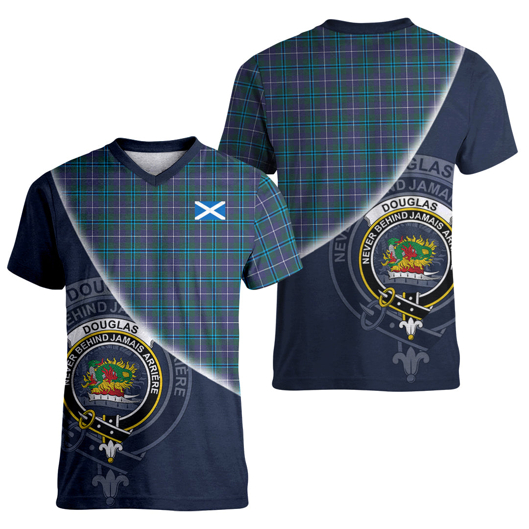 Printivon Douglas Modern Tartan Scottish Crest T Shirt