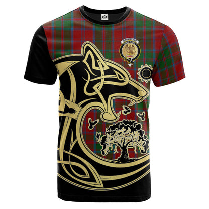 Printivon Drummond Crest Celtic Wolf Tartan T Shirt Custom Your Text